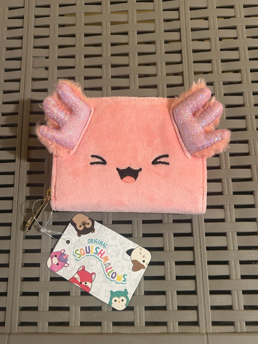 Squishmellow x Bioworld Original Pink Plush Wallet. “Archie” NWT